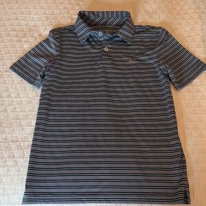 Southern Tide Boy’s Striped Performance Polo in Blue, White, and Black